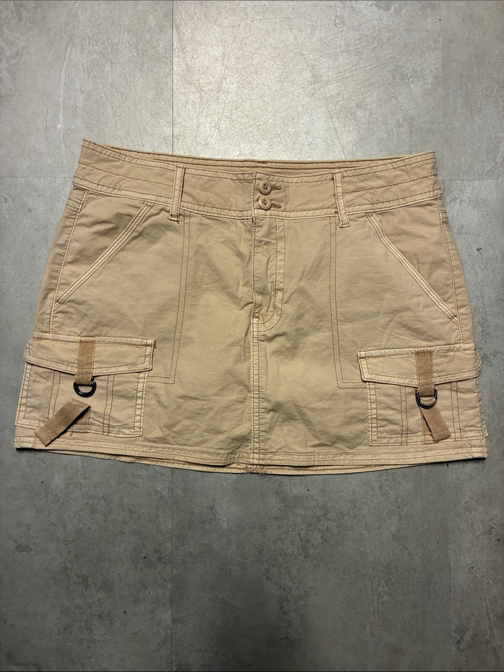 Beige Cargo Pocket Women's Shorts Skirt